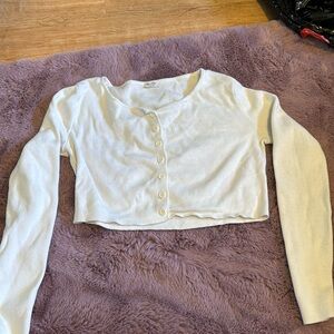 Brandy cropped long sleeve button up